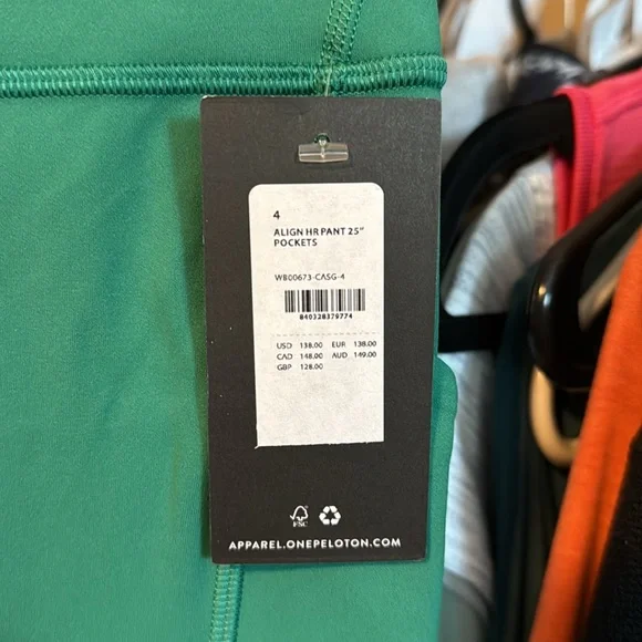 NWT Lululemon Align High Rise Pant 25” Side Pockets Sz 4 Cascadia Green Peloton - Picture 5 of 5